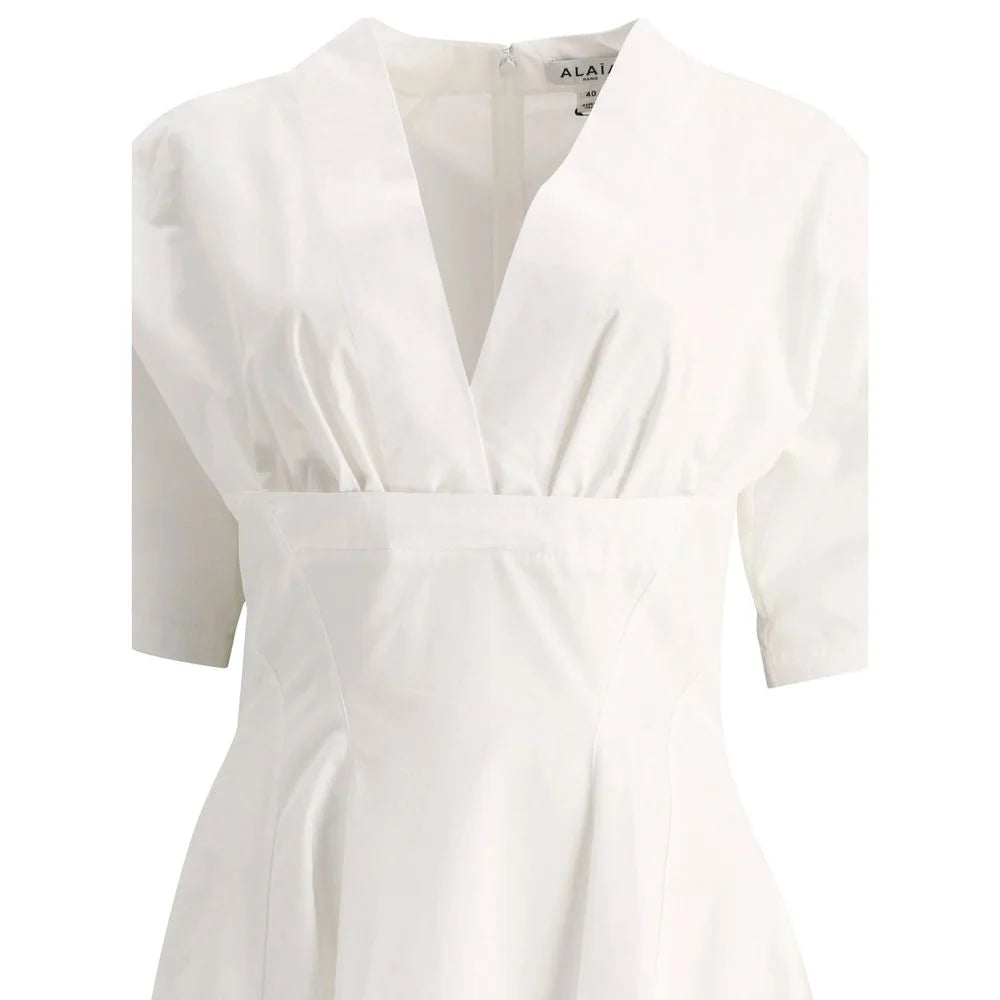 Alaïa White Cotton Casual Dress