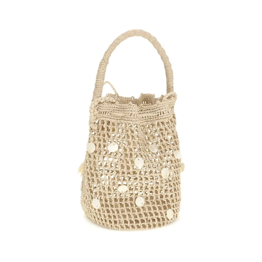 Alanui Beige Raffia Backet Bag