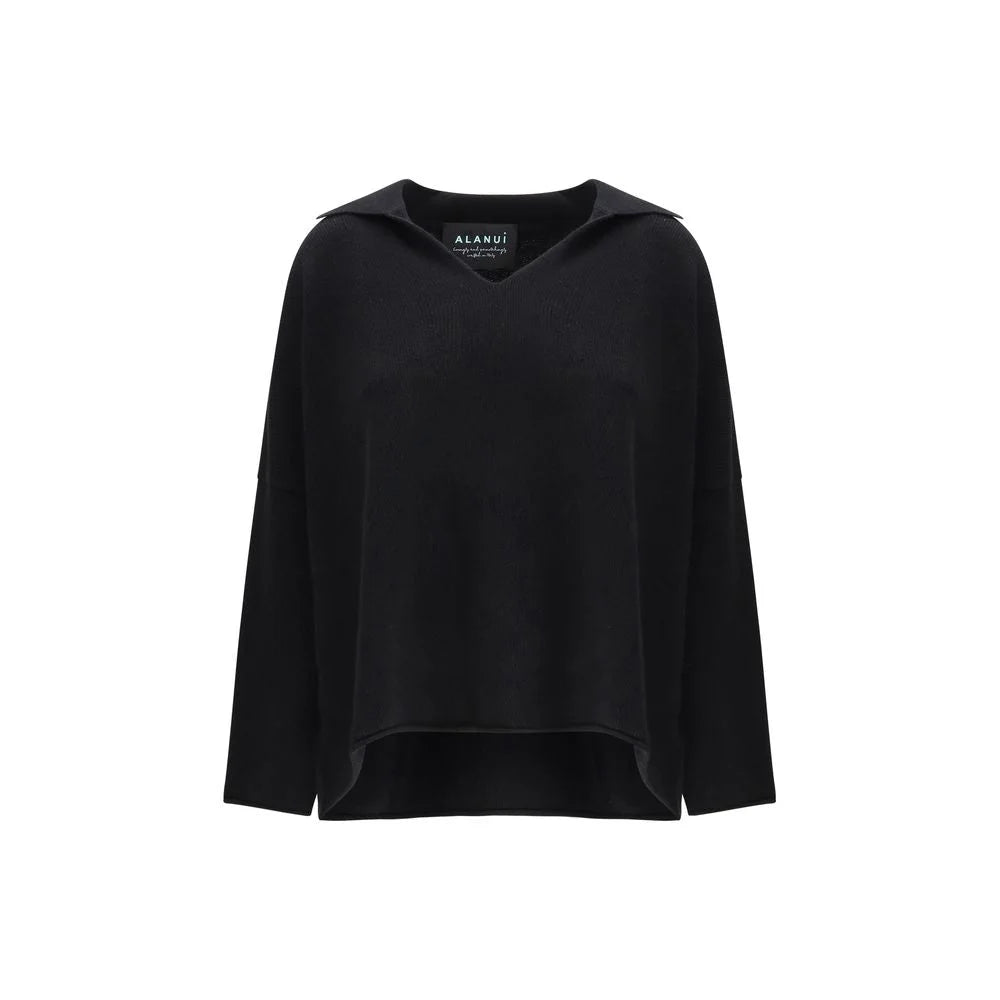 Alanui Black Cashmere Polo Shirt - S