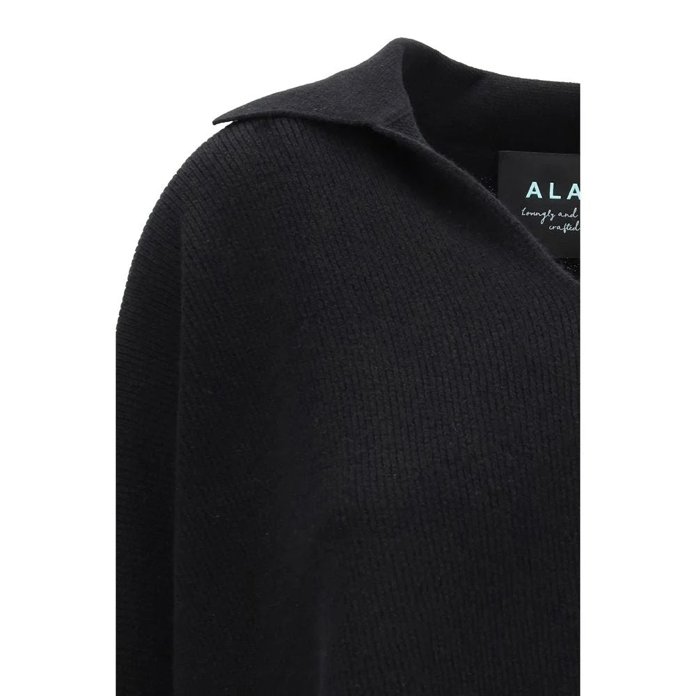 Alanui Black Cashmere Polo Shirt - S