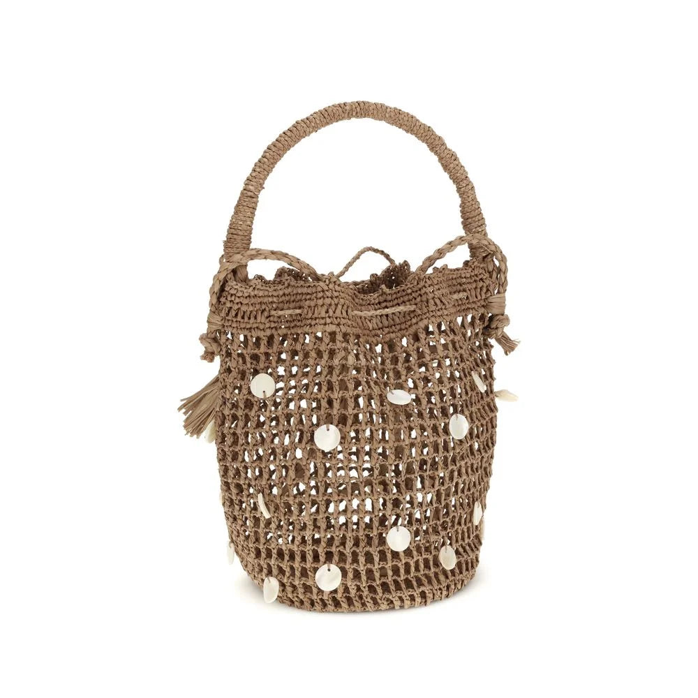 Alanui Brown Raffia Backet Bag