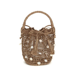 Alanui Brown Raffia Backet Bag