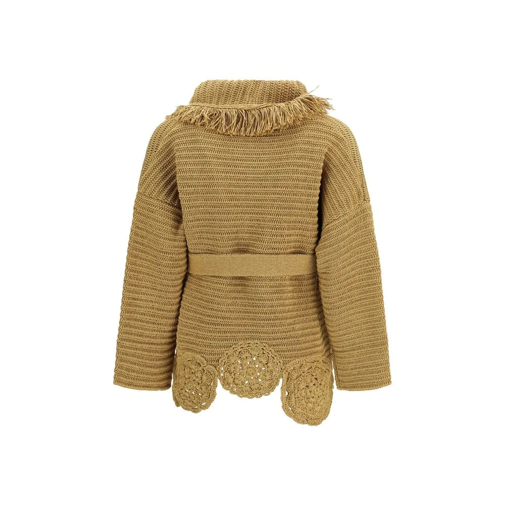 Alanui Cardigan i Guldpolyester - XS/S