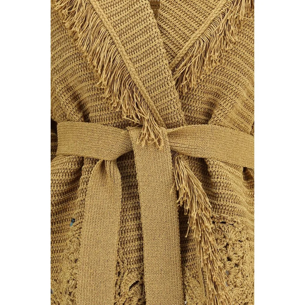 Alanui Cardigan i Guldpolyester - XS/S