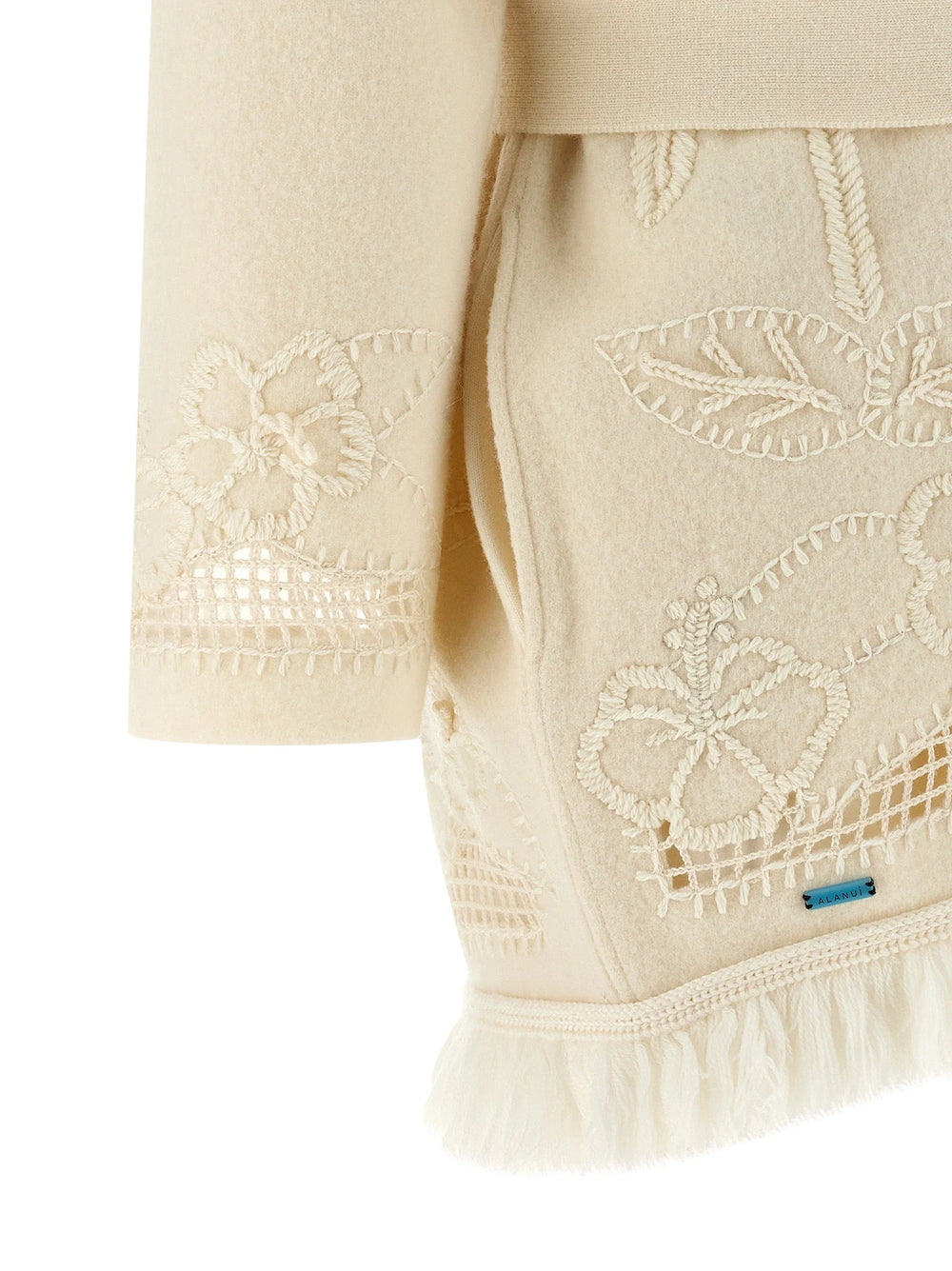Alanui White Virgin Wool Cardigan - XS