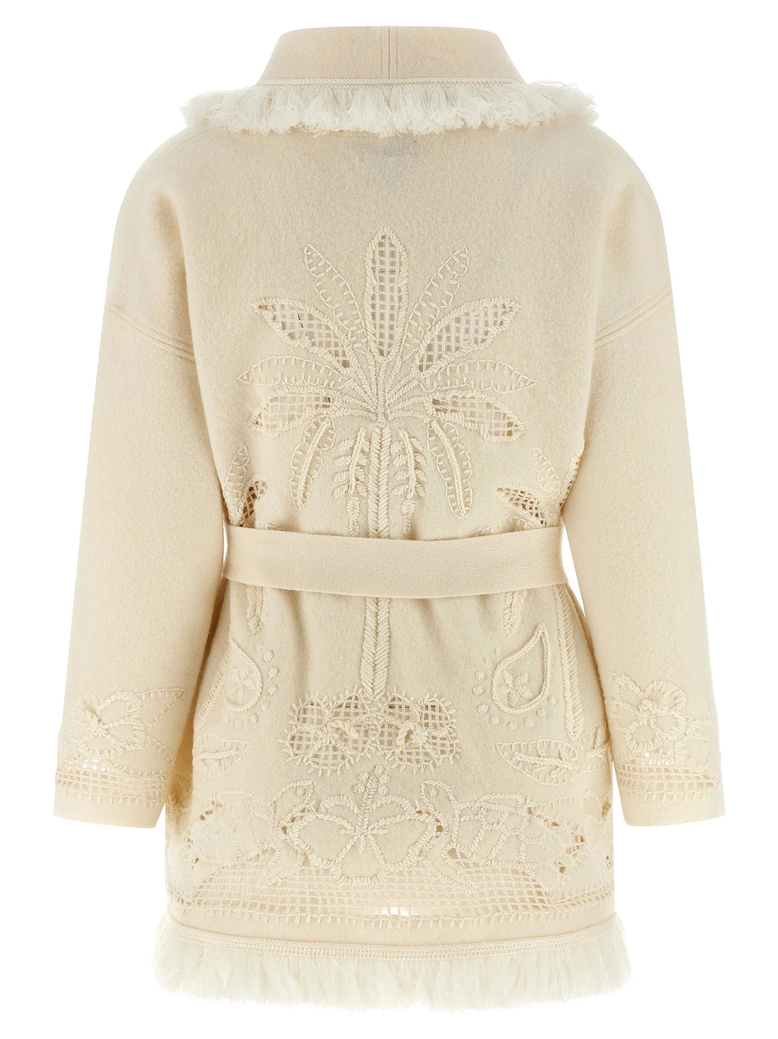 Alanui White Virgin Wool Cardigan - XS