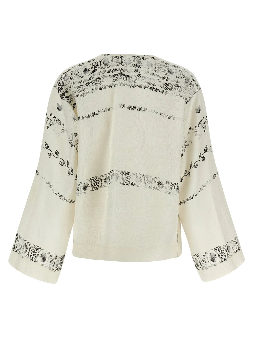 Alberta Ferretti Bicolor Linen Blouse