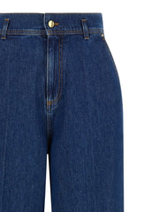 Alberta Ferretti Blue Cotton High-Waisted Jean - IT40