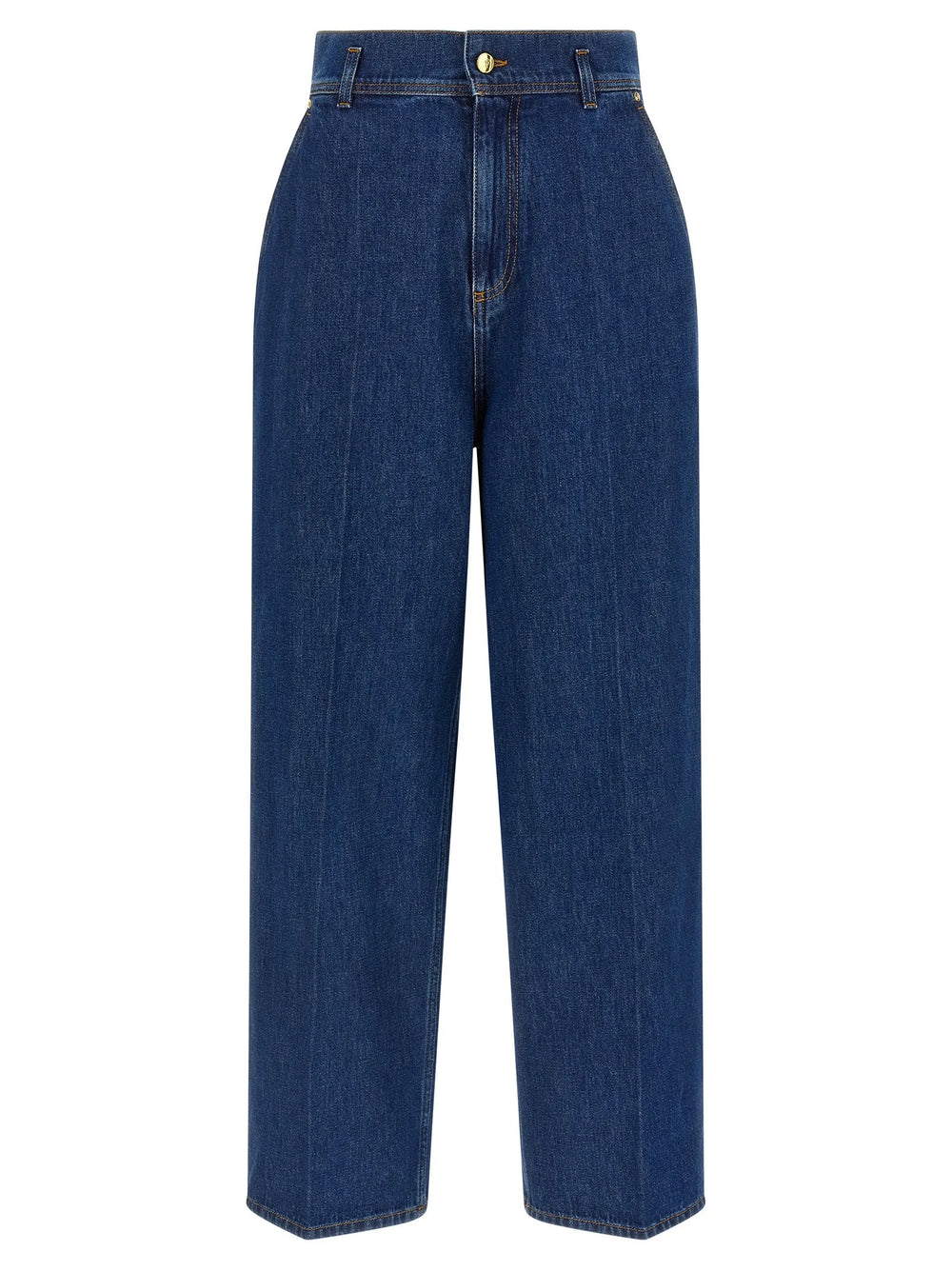Alberta Ferretti Blue Cotton High-Waisted Jean - IT40