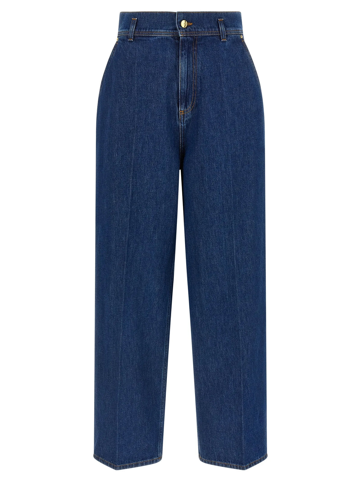 Alberta Ferretti Blue Cotton High-Waisted Jean - IT40