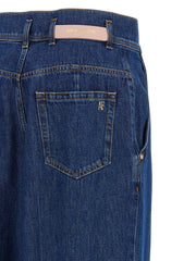 Alberta Ferretti Blue Cotton High-Waisted Jean - IT40