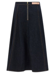 Alberta Ferretti Blue Cotton Mini Skirt