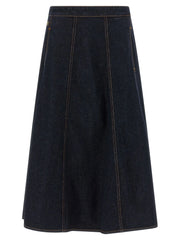 Alberta Ferretti Blue Cotton Mini Skirt