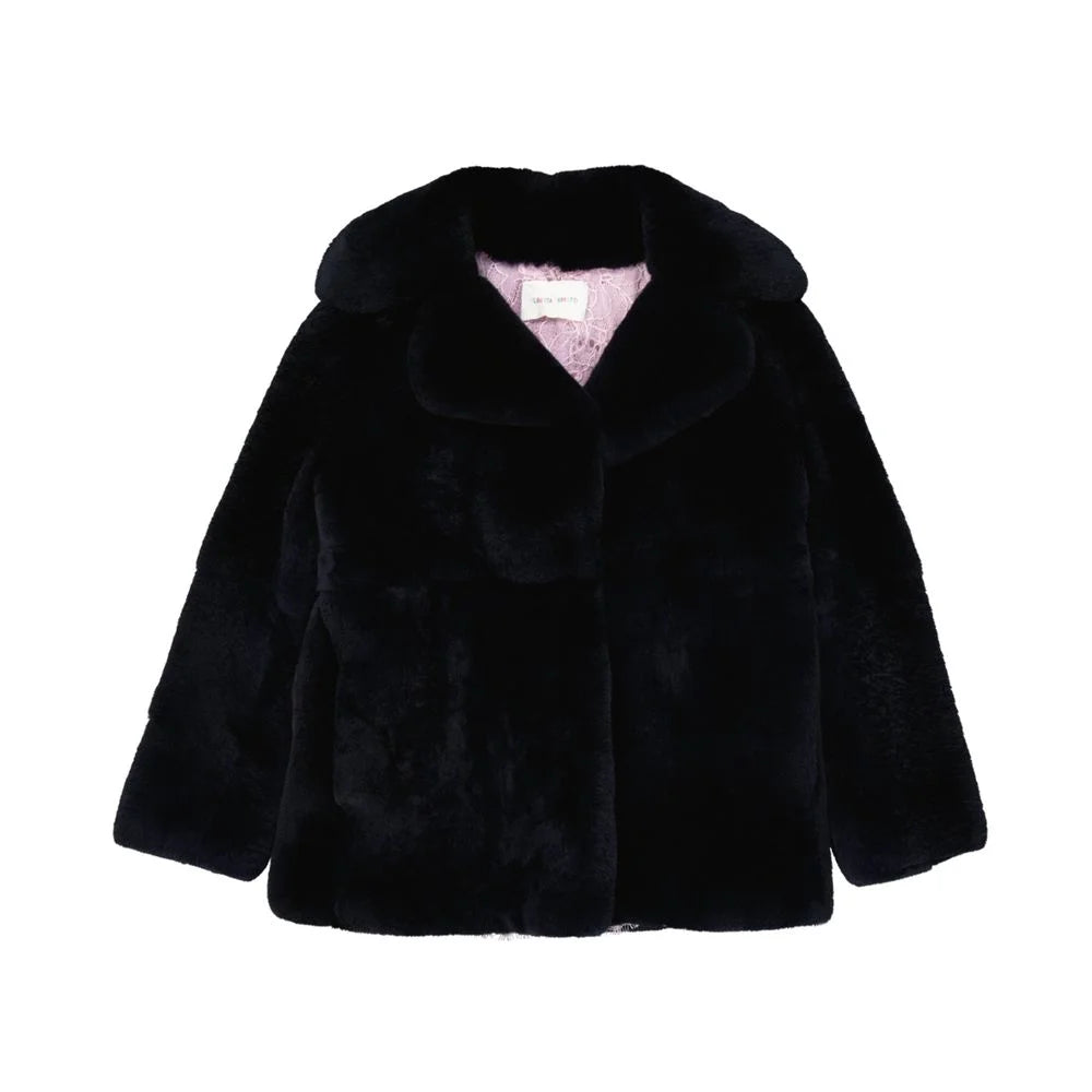 Alberta Ferretti Blue Rabbit Fur Coat