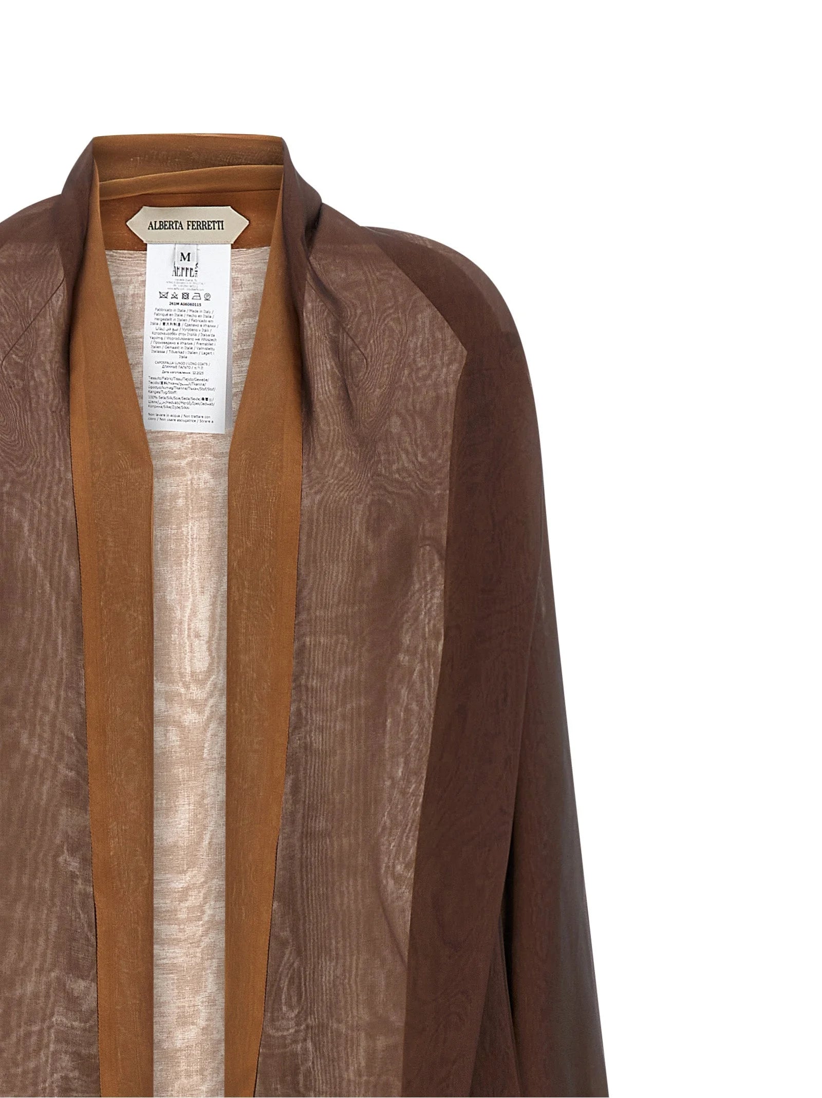 Alberta Ferretti Brown Silk Cardigan - M