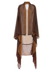 Alberta Ferretti Brown Silk Cardigan - M