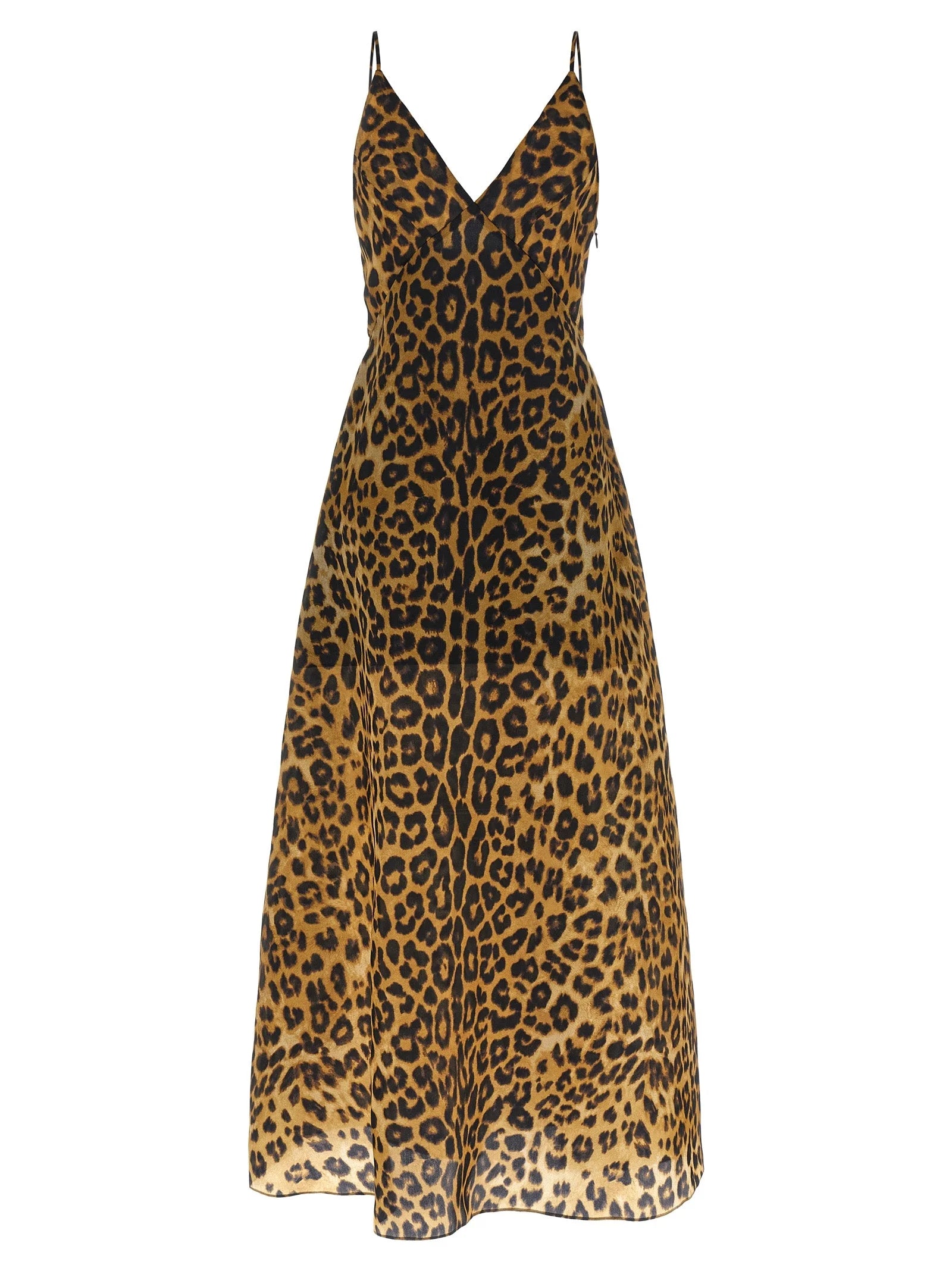 Alberta Ferretti Brown Silk Long Dress