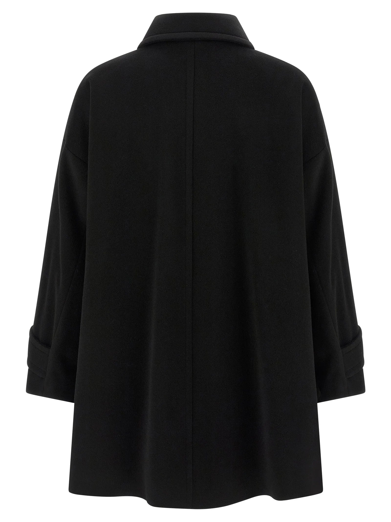 Alberto Biani Black Virgin Wool Coat - IT38