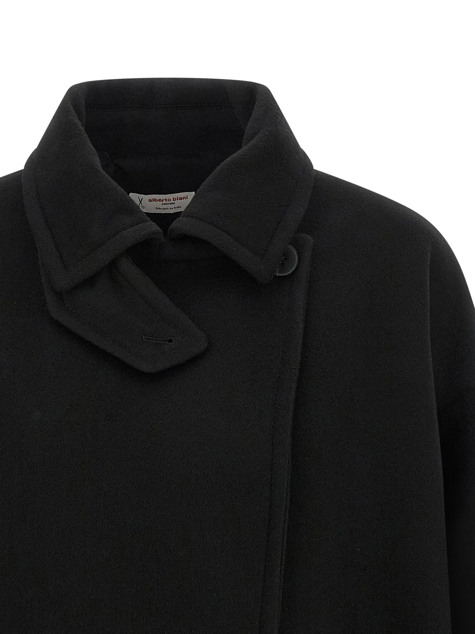 Alberto Biani Black Virgin Wool Coat - IT38