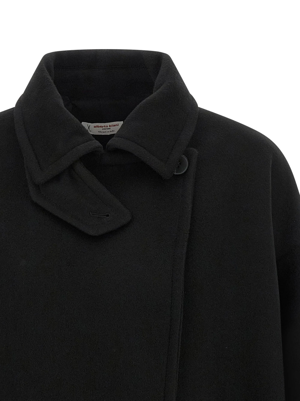 Alberto Biani Black Virgin Wool Coat - IT38
