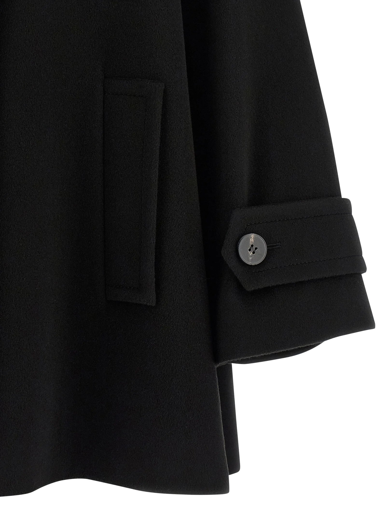 Alberto Biani Black Virgin Wool Coat - IT38