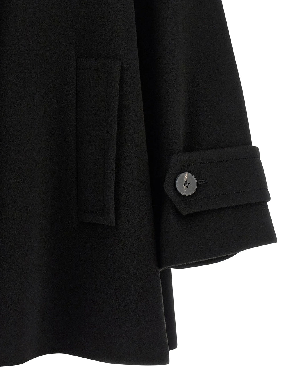 Alberto Biani Black Virgin Wool Coat - IT38