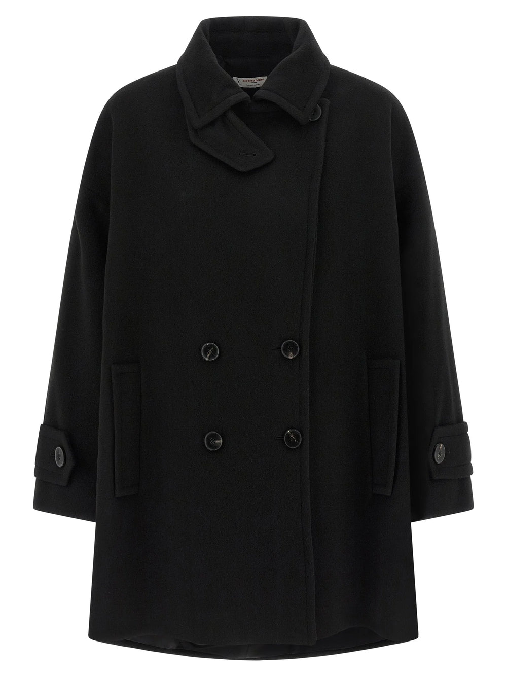 Alberto Biani Black Virgin Wool Coat - IT38