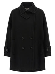 Alberto Biani Black Virgin Wool Coat - IT38