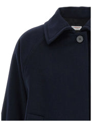 Alberto Biani Blue Virgin Wool Coat - IT38