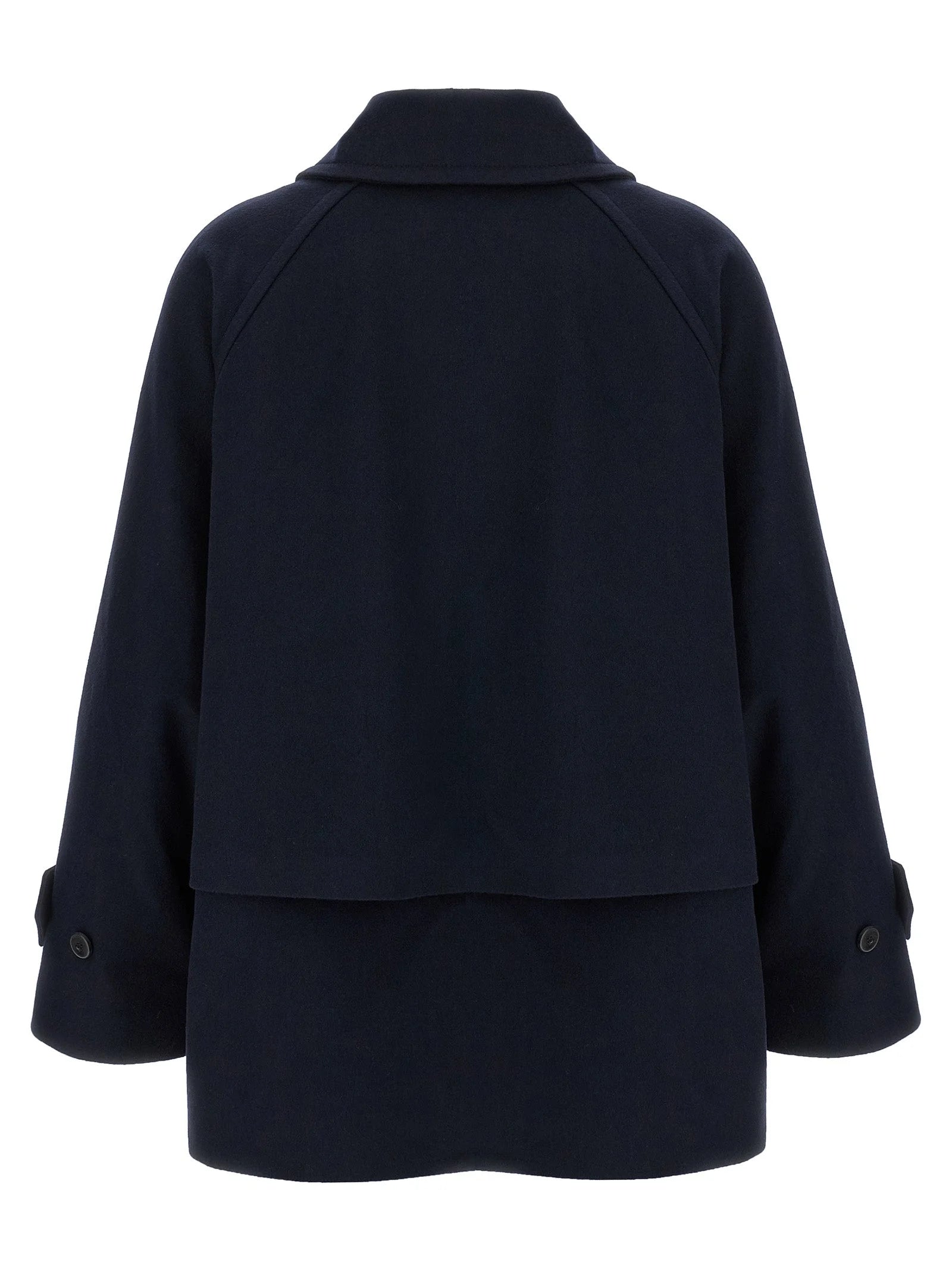 Alberto Biani Blue Virgin Wool Coat - IT38