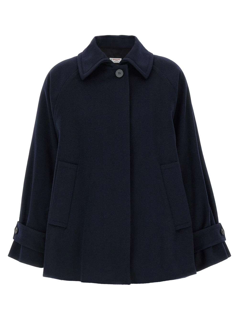 Alberto Biani Blue Virgin Wool Coat - IT38