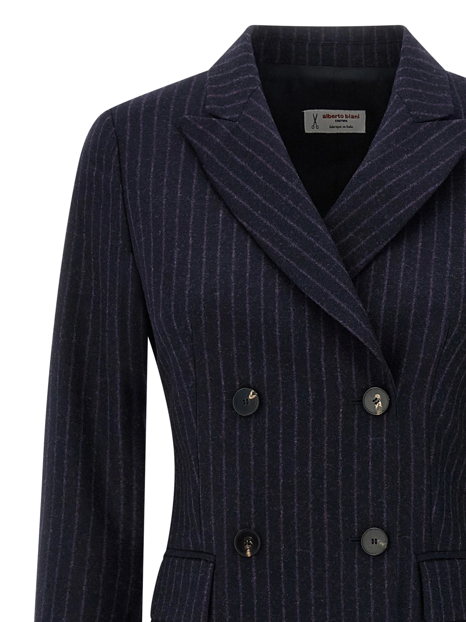 Alberto Biani Blue Virgin Wool Coat - IT42