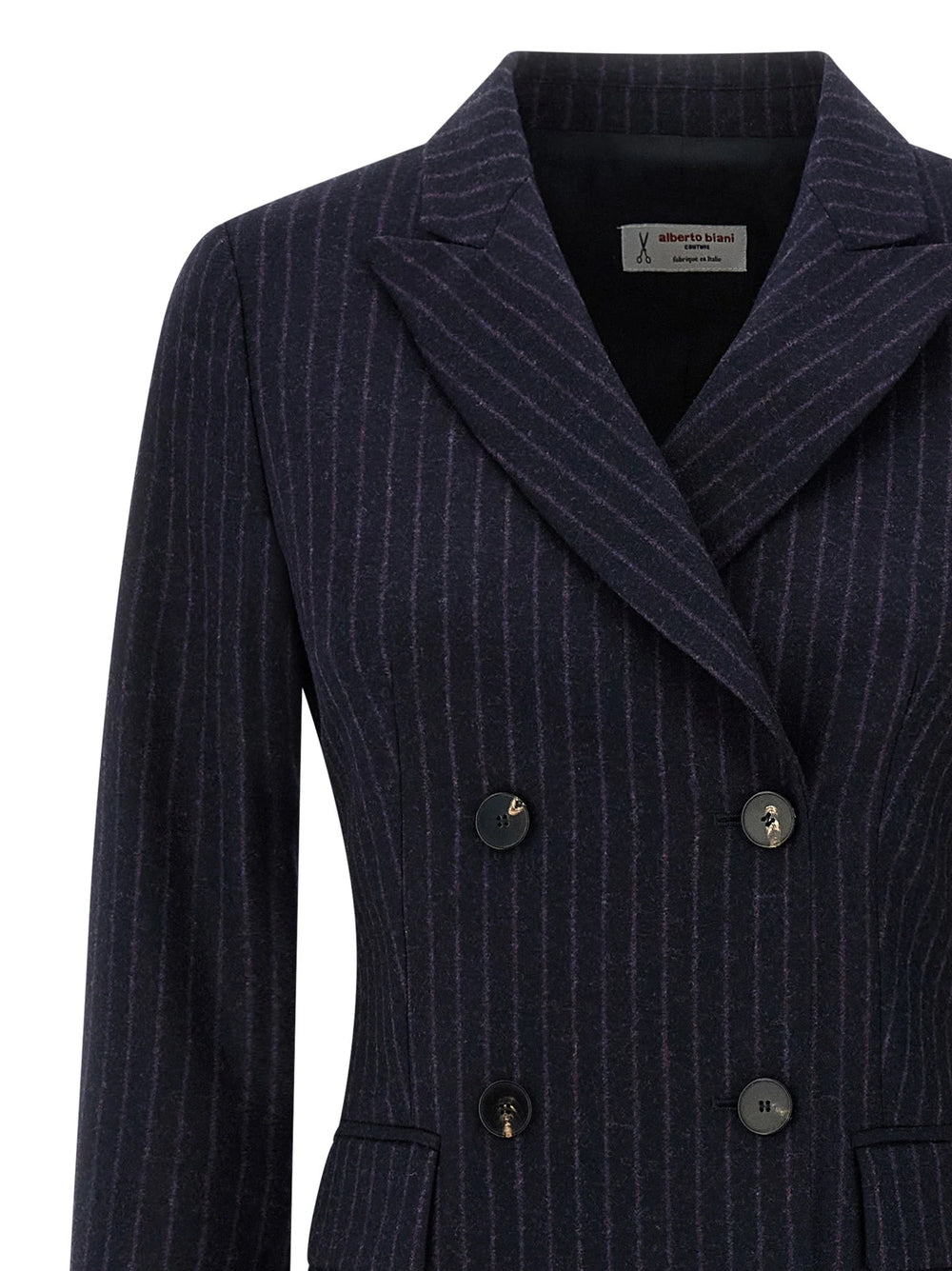 Alberto Biani Blue Virgin Wool Coat - IT42