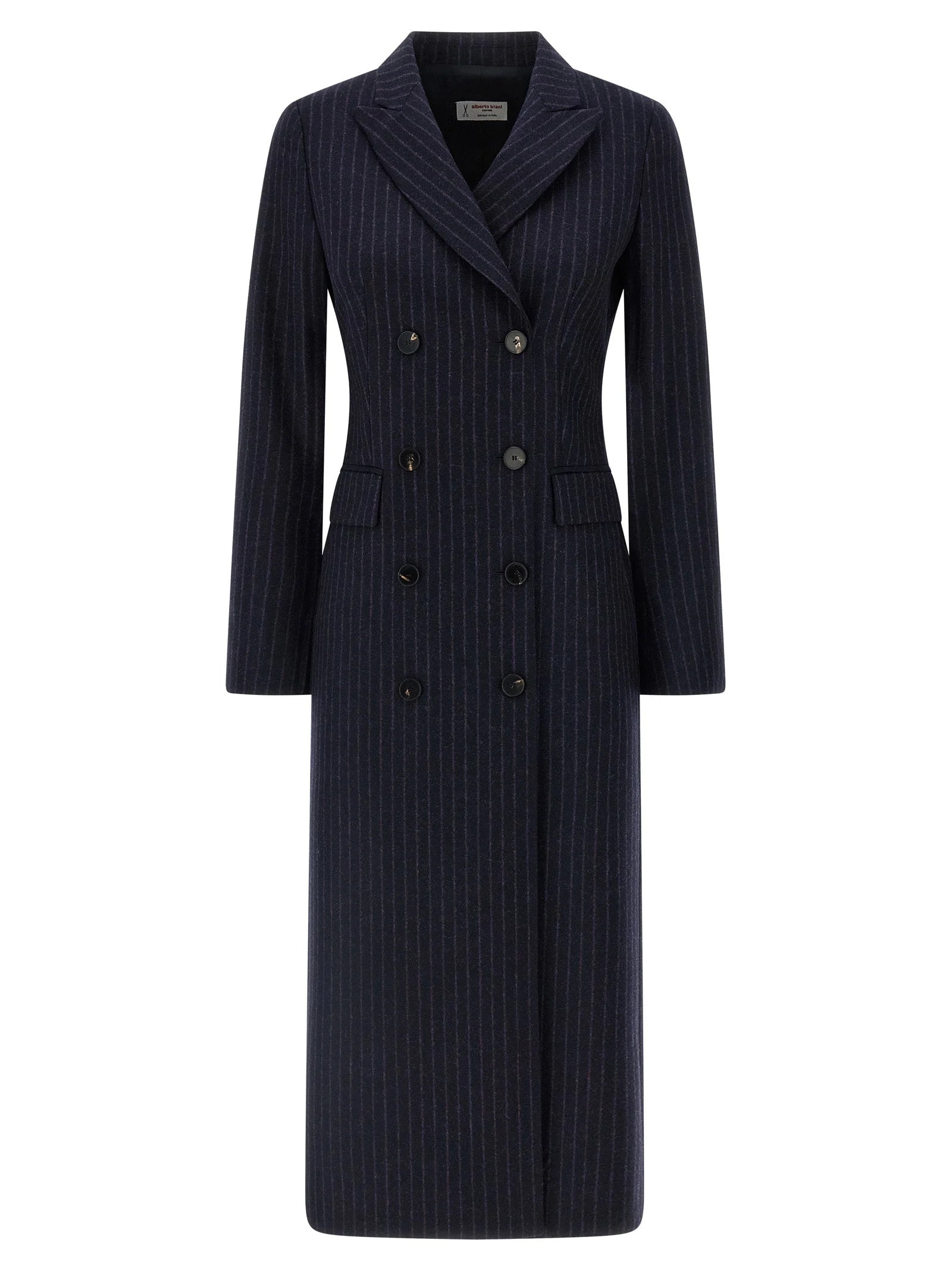 Alberto Biani Blue Virgin Wool Coat - IT42