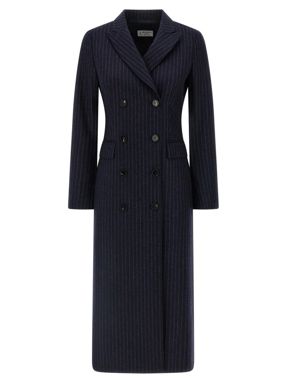 Alberto Biani Blue Virgin Wool Coat - IT42