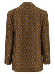 Alberto Biani Brown Silk Blazer