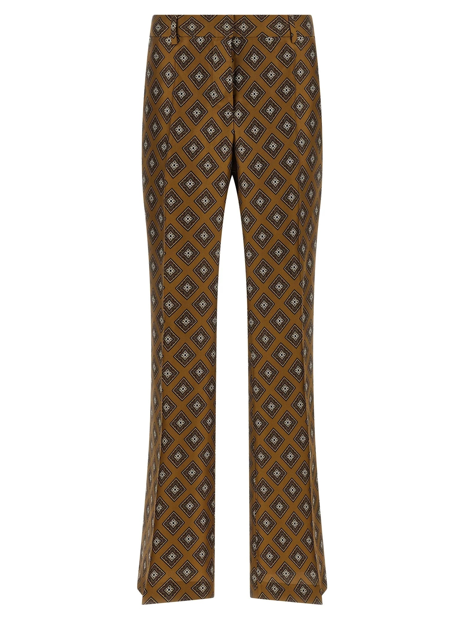 Alberto Biani Brown Silk Flared Pants - IT40