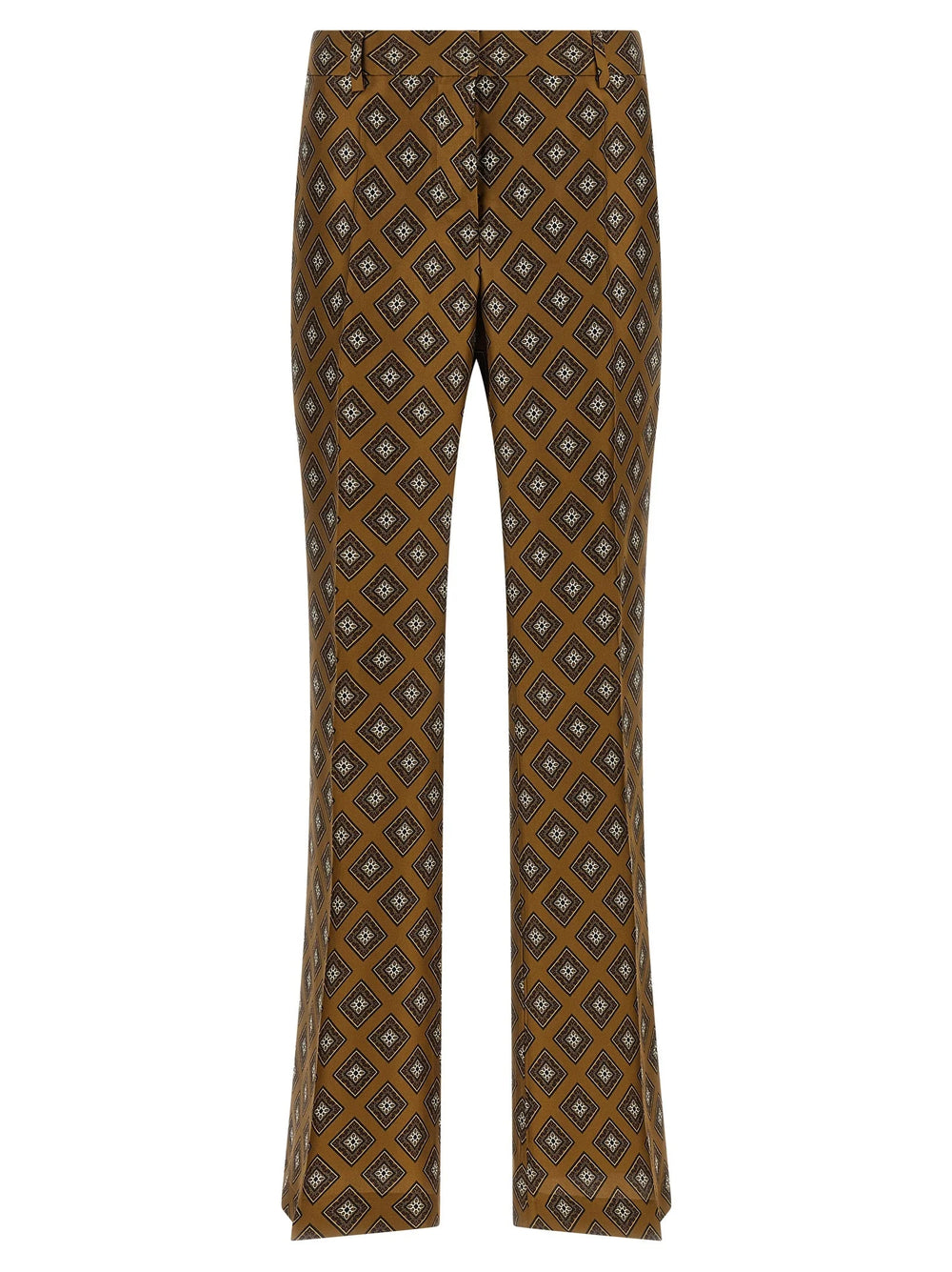Alberto Biani Brown Silk Flared Pants - IT40