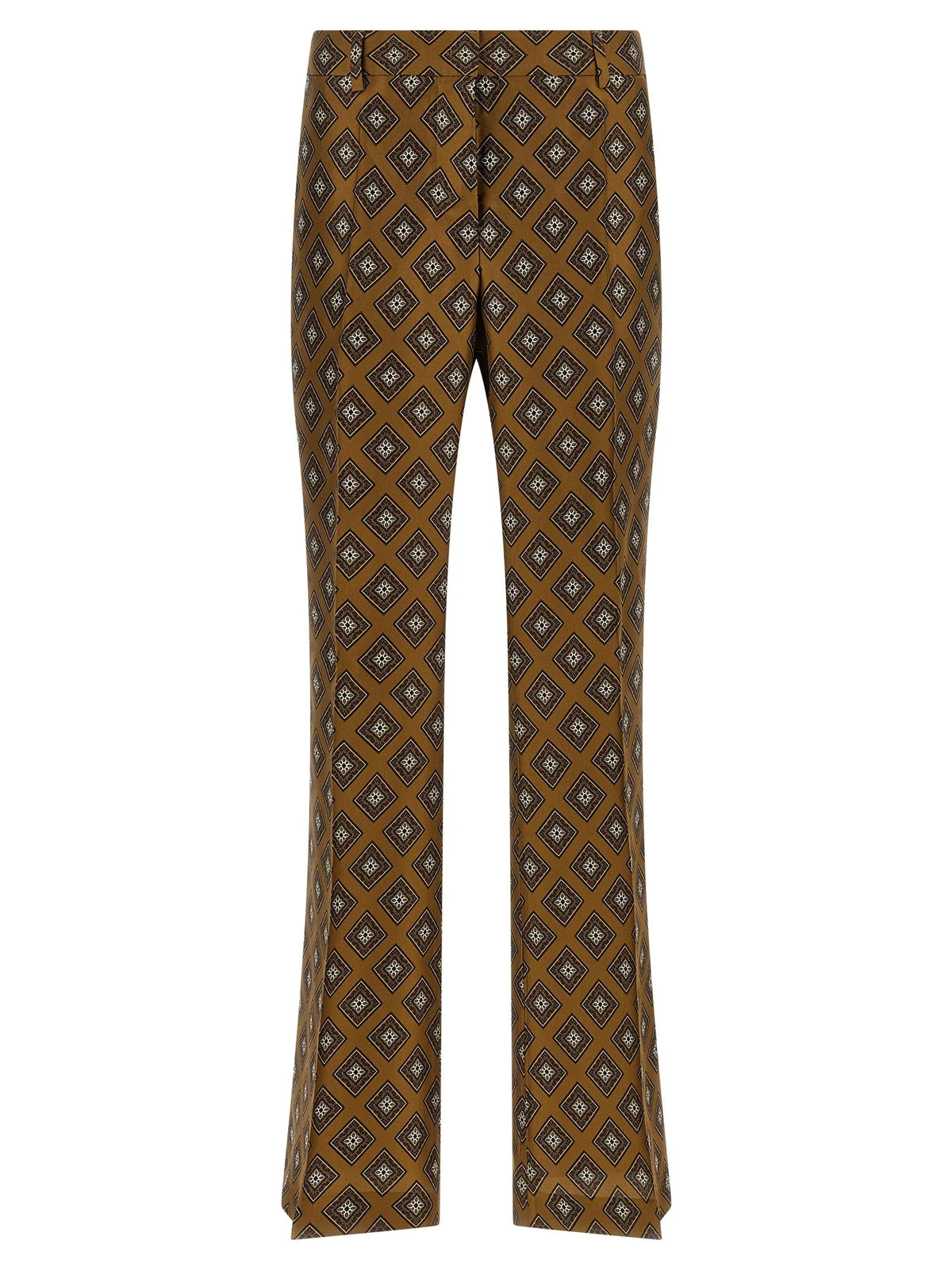 Alberto Biani Brown Silk Flared Pants - IT40