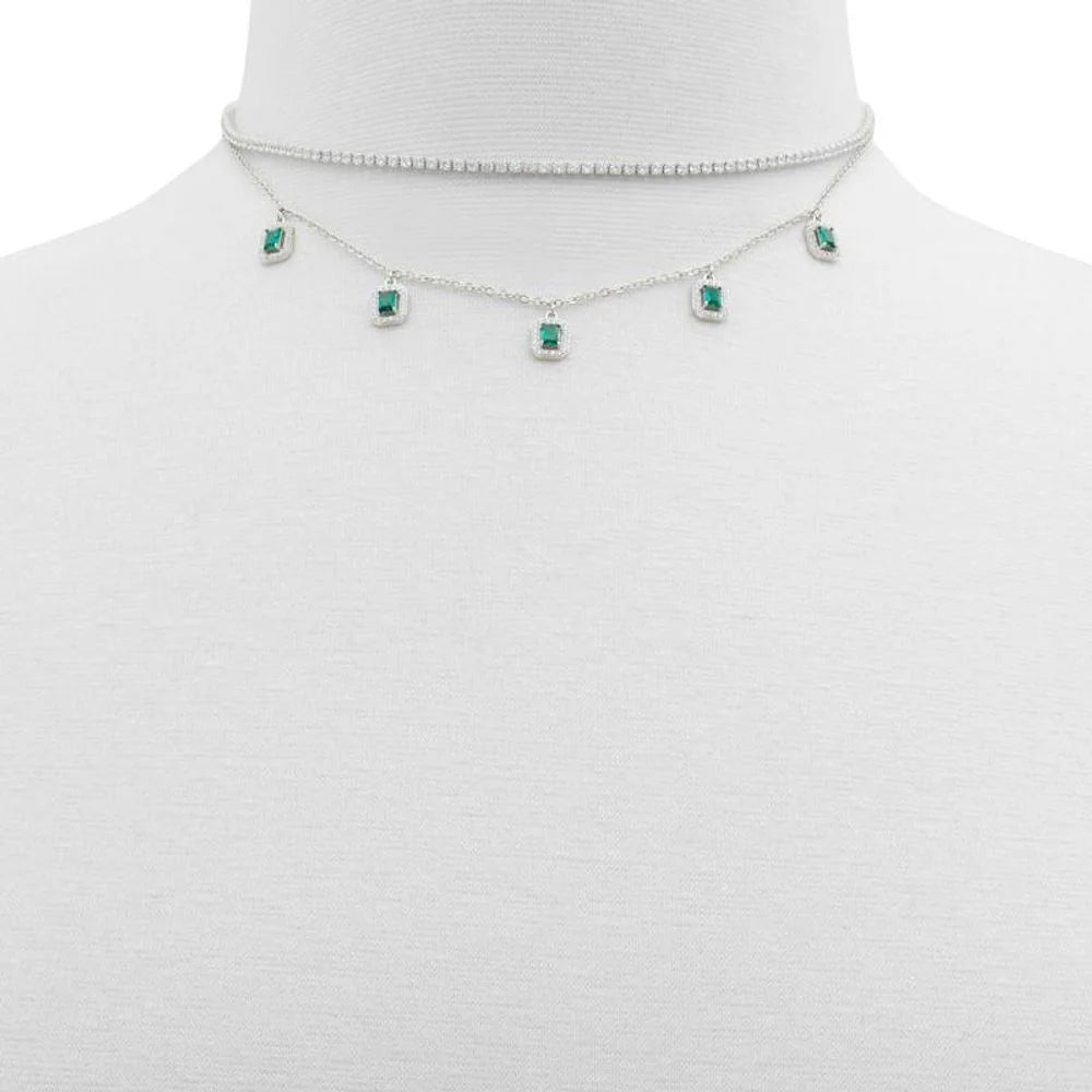 ALDO Green Elastane Necklace - One Size