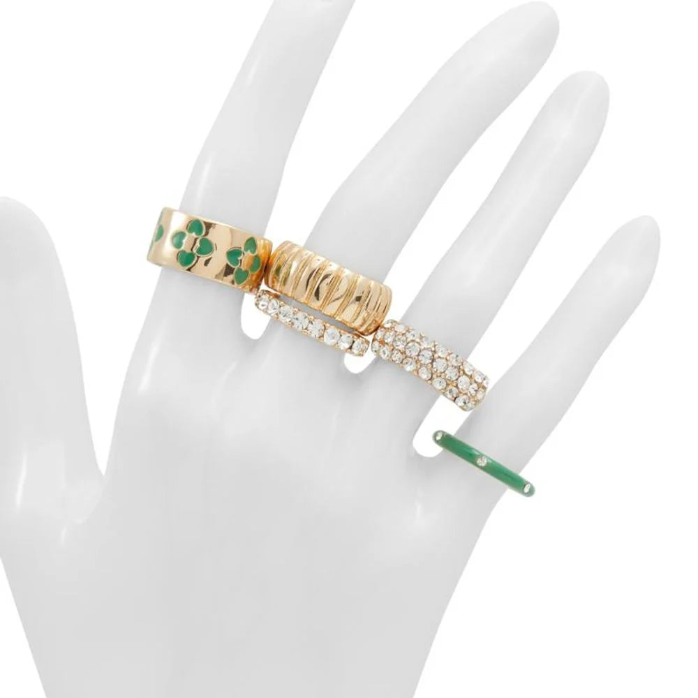 ALDO Green Elastane Ring - L