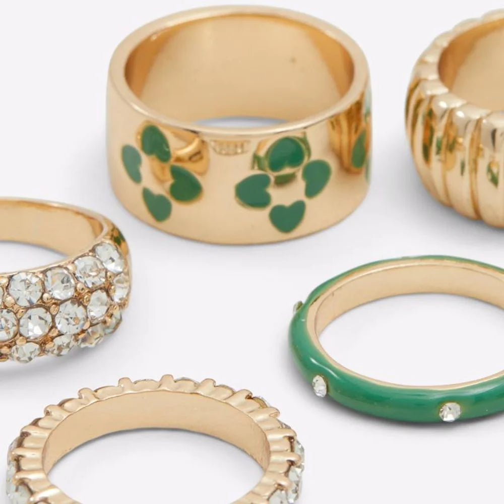 ALDO Green Elastane Ring - L