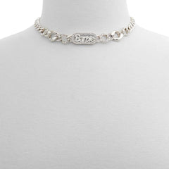 ALDO Silver Elastane Necklace - One Size