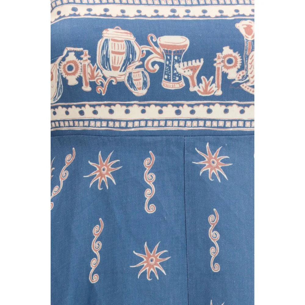 Alemais Blue Linen Casual Dress - 8