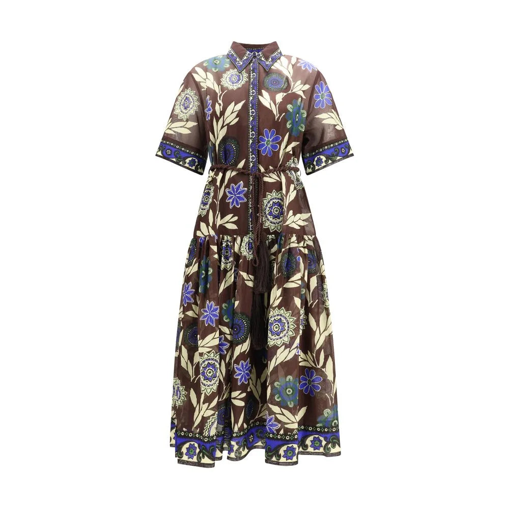 Alemais Braunes Baumwoll-Kleid