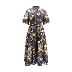 Alemais Braunes Baumwoll-Kleid