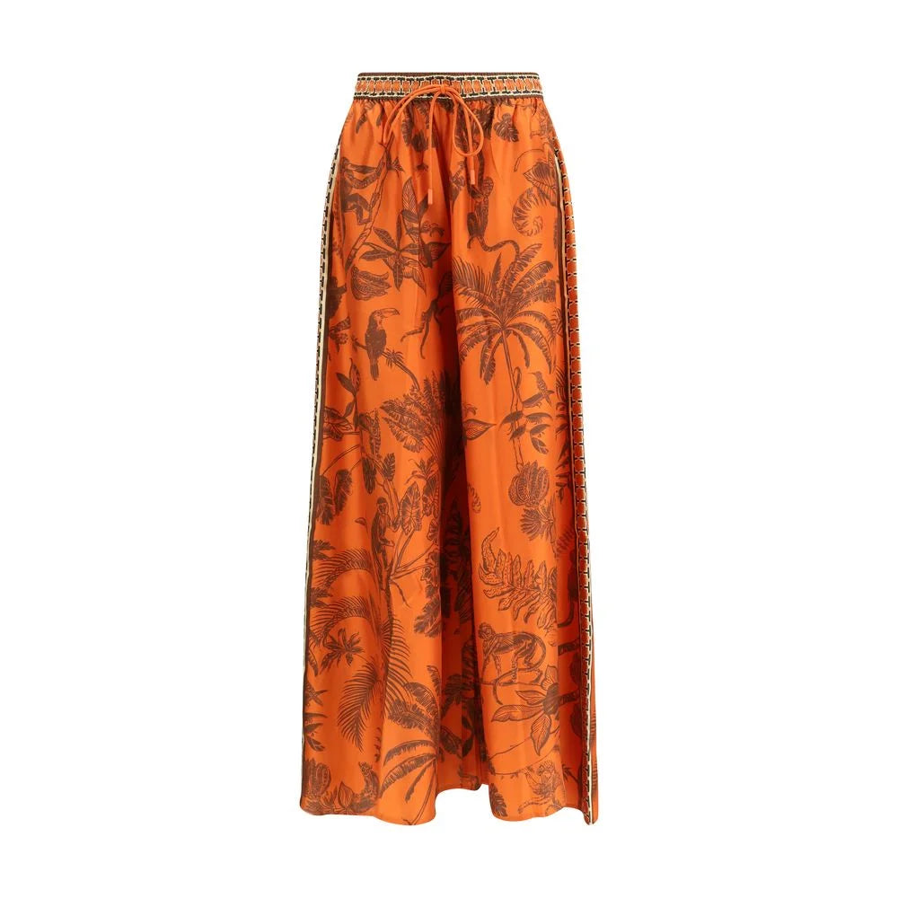 Alemais Orange Silk Casual Pants - 10