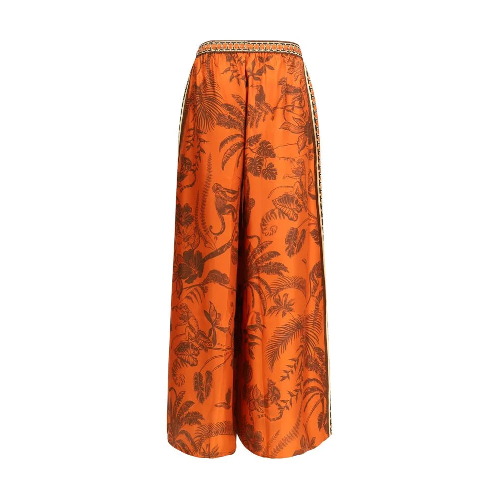 Alemais Orange Silk Casual Pants - 10