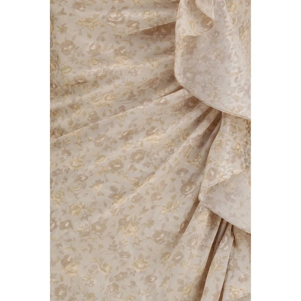 Robe décontractée en soie beige Alessandra Rich