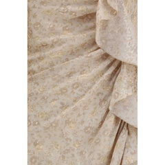 Robe décontractée en soie beige Alessandra Rich